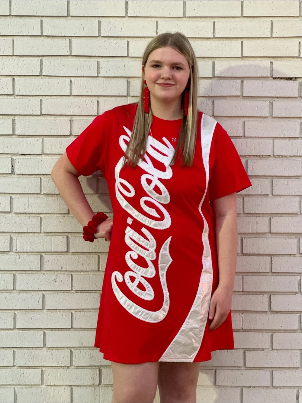 🥤 Coca-Cola Official Queen of Sparkles Red T-Shirt Dress Small